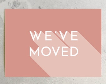 Zestaw 30 kartek „We've Moved” w kolorze pastelowego różu w stylu retro (zestaw 30 sztuk)