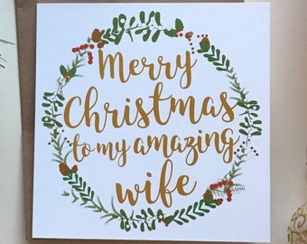 Wife christmas card Etsy