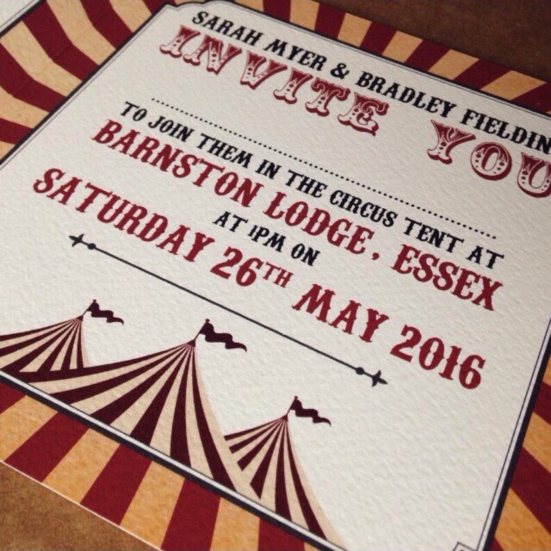 Personalised Carnival Wedding Invitations P&P Envelopes included image 7