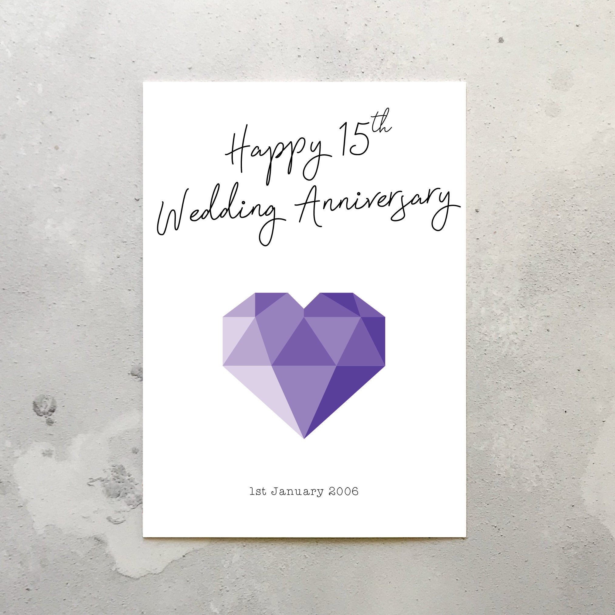 15th Wedding Anniversary Card. 15th Wedding Anniversary Crystal