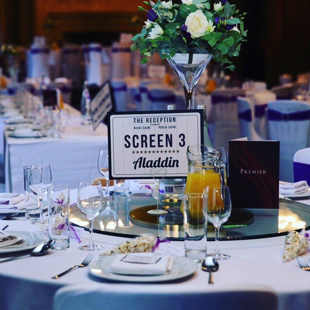 10 Personalised Cinema Movie Film Themed Wedding Table Etsy