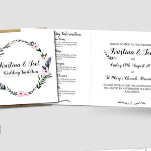Floral personalised folding Wedding Invitations Envelopes image 2