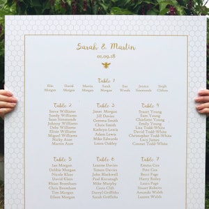 Digital Download Personalised Honey Bee themed Wedding Table Plan! Digital Download