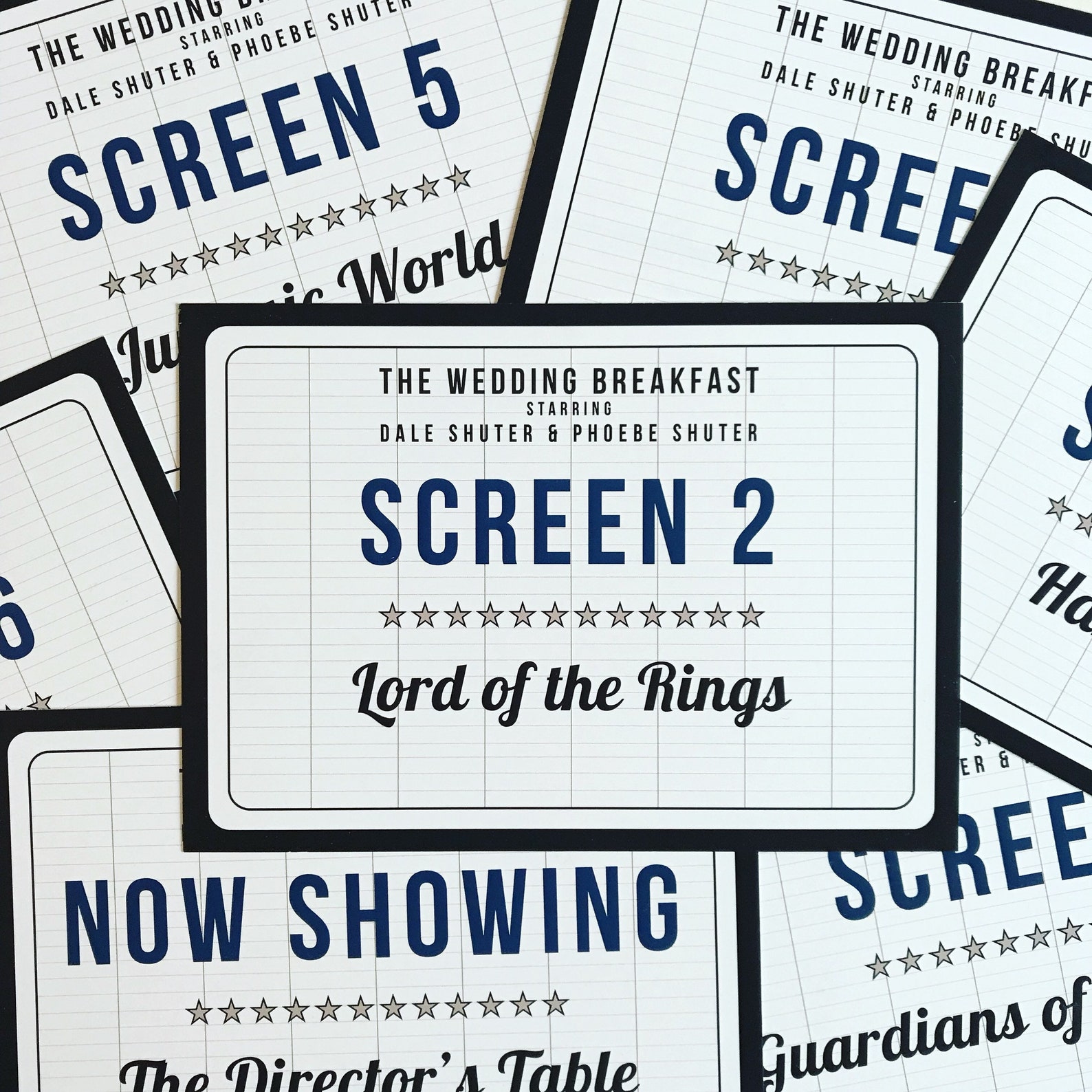 10 Personalised Cinema / Movie / Film Themed Wedding Table - Etsy UK