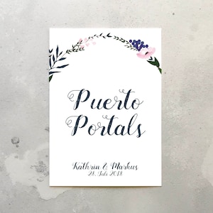 10 Nombres/Números de Mesa Personalizados Florales 5x7