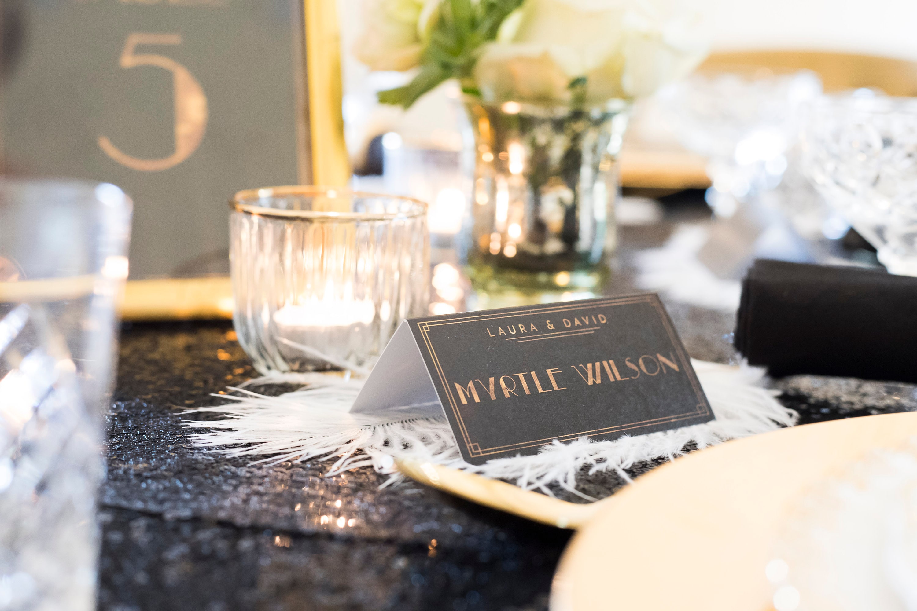 50 personalised Great Gatsby themed table place cards 1920s | Etsy