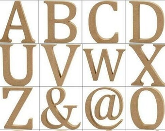 13cm 3D Wooden Alphabet Letters MDF Free Standing Hanging Decorate