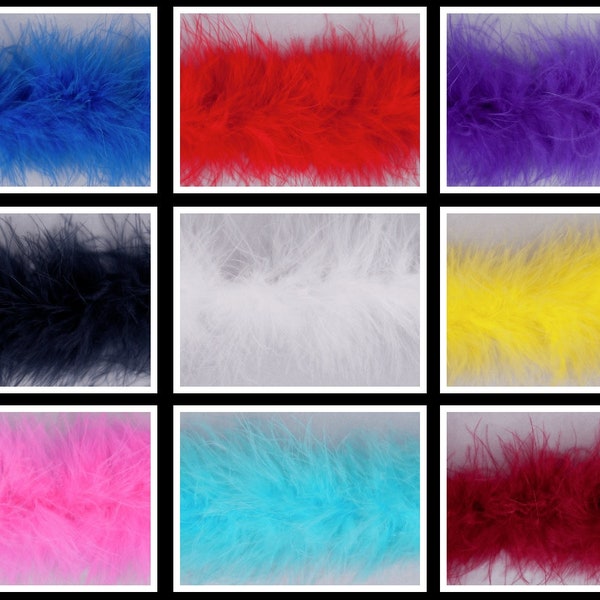 Luxury Marabou Fluffy Feather Trimming Lining Sewing Craft 1 Yard - Choose Colour