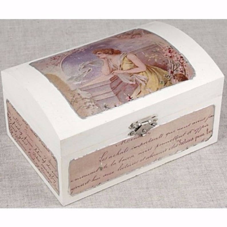 Small Wooden Treasure Chest Jewellery Trinket Box To Paint & Decorate 16 x 11 x 8 cm image 3