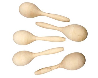 2 x Wooden Maracas Shakers Rattles Craft Decorate/Personalise Create Art Kids