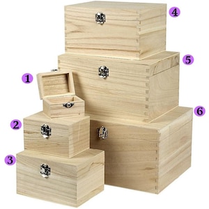 Wooden Treasure Chests Storage Pirate Boys Decorate Plain Trinket Choose Sizes