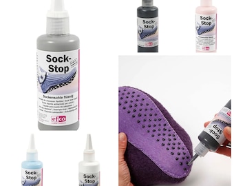 Sock Stop Non Slip 3D Fabric Textile Liquid Paint Sole Grip Protection  100ml 