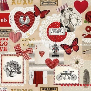 5 Servietten Liebe Ticket 33 x 33cm Gewebe Decoupage Papier Party-Karte machen Handwerk