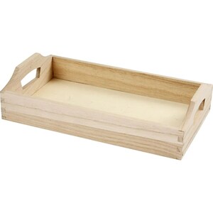 30cm Plain Wooden Serving Small Tray With Handles Decorate Or Paint