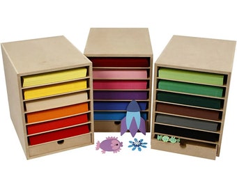 Paper Storage Units Shelved Sturdy Card Organizers Boxes Paint & Decorate Choose from A4-A5-A6