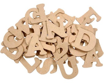 26 4cm Wooden Alphabet Letters MDF Free Standing Hanging Decorate Personalize