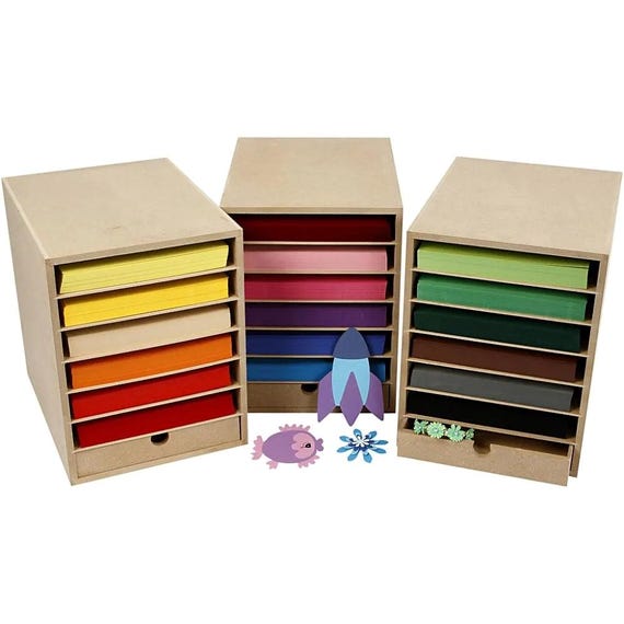 Paper Storage Units Shelved Sturdy Card Organizers Boxes Paint & Decorate Choose from A3-A4-A5-A6