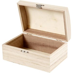 Small Wooden Treasure Chest Jewellery Trinket Box To Paint & Decorate 16 x 11 x 8 cm image 2