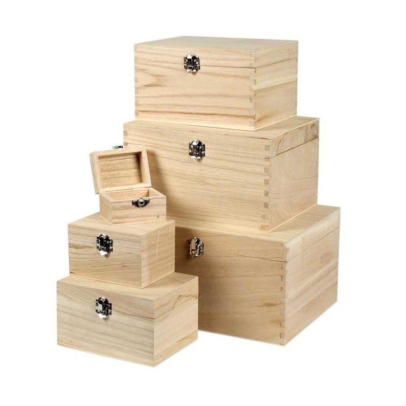 6 X Wooden Treasure Chests Storage Pirate/boys Plain Decorate Etsy UK