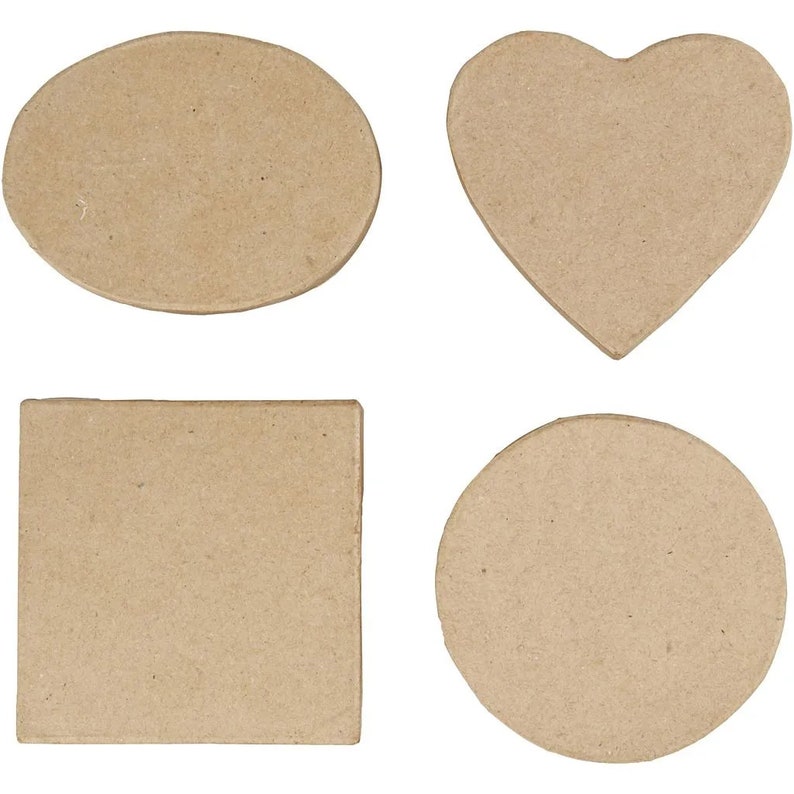 4 Assorted Boxes Natural Paper Mache Card Boxes Gift Storage Etsy