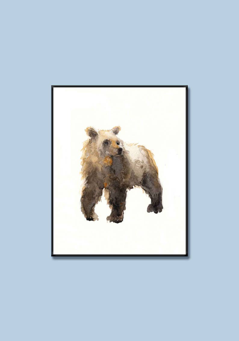 Brown Bear Art Print Print From My Original Watercolor Painting Etsy