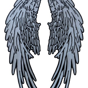 Parche de alas de ángel reflectantes (14" x 5,5") para coser o planchar y bordar