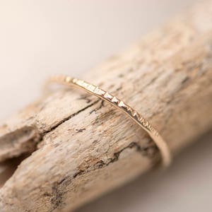 GERMANY dainty ring in hammered 14k gold filled, Stacking rings, Hammered ring