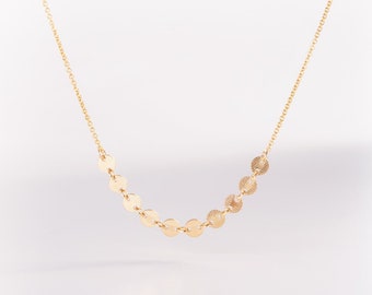 ITALY Necklace with dainty chain 14k Gold-Filled, Simple Gold Necklace, Layering Necklace, Gold Chain Choker