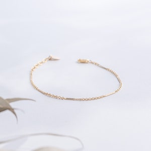 OMAN dainty 14k gold filled chain bracelet, Layering bracelet, Stacking bracelet, Chain bracelet image 1