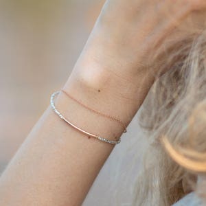 SRI LANKA Layered bi-material Bracelet 14k Rose Gold Filled and 925 Sterling Silver Stackable bracelet image 8