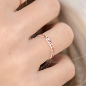 Bague femme en Or Rose Gold filled 14 carats et Argent 925, bague SRI LANKA image 4