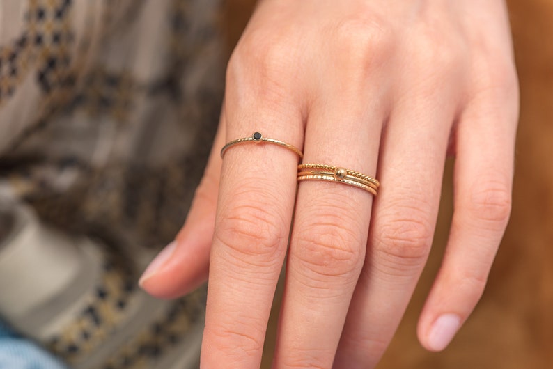 HONDURAS ring in 14k Gold-Filled, Stacking elegant ring set image 2