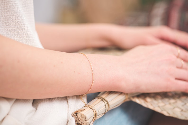 OMAN dainty 14k gold filled chain bracelet, Layering bracelet, Stacking bracelet, Chain bracelet image 2