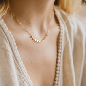 ITALY Necklace with dainty chain 14k Gold-Filled, Simple Gold Necklace, Layering Necklace, Gold Chain Choker