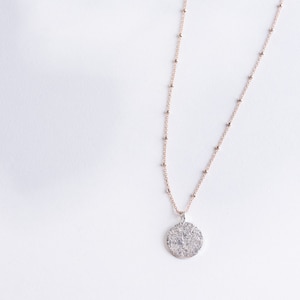 SRI LANKA boheme dainty necklace with bi-material 14k Rose gold filled and 925 Sterling silver image 1