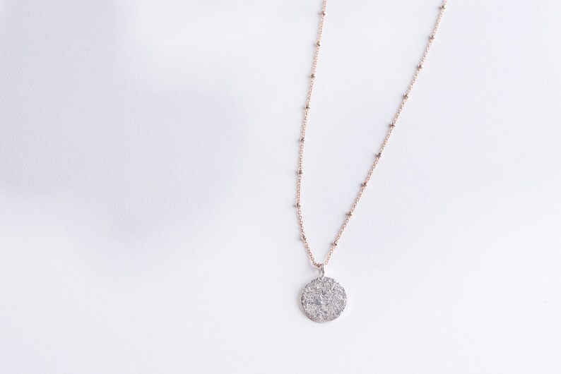 SRI LANKA boheme dainty necklace with bi-material 14k Rose gold filled and 925 Sterling silver image 1