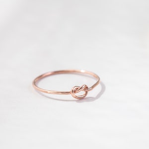 LUXEMBOURG Knot dainty ring in 14k gold rose filled, Tie the knot ring, Knot ring, Minimalist ring