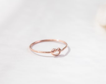 LUXEMBOURG Knot dainty ring in 14k gold rose filled, Tie the knot ring, Knot ring, Minimalist ring