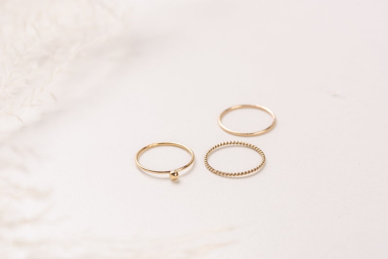 HONDURAS ring in 14k Gold-Filled, Stacking elegant ring set image 3