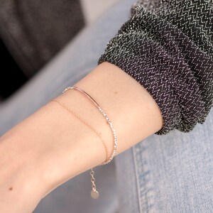 SRI LANKA Layered bi-material Bracelet 14k Rose Gold Filled and 925 Sterling Silver Stackable bracelet image 7