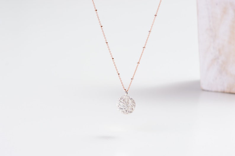 SRI LANKA boheme dainty necklace with bi-material 14k Rose gold filled and 925 Sterling silver image 4