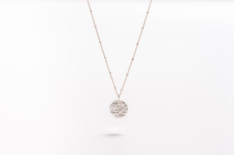 SRI LANKA boheme dainty necklace with bi-material 14k Rose gold filled and 925 Sterling silver image 9