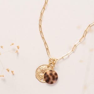 BALI necklace 14k gold filled chain, Stacking chain necklace, layering chain with two interchangeable pendants, Thick gold chain