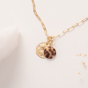 BALI necklace 14k gold filled chain, Stacking chain necklace, layering chain with two interchangeable pendants, Thick gold chain