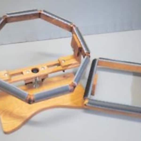 Rug Hooking SUPER COMBO: A floor stand, lap base, 14" octagonal top and 10 x 10 rectangular top