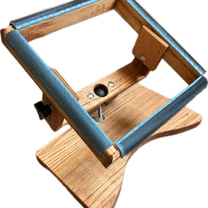 STAINED Swivel Rug Hooking Lap Frame | 10x10 Inside Hooking Area