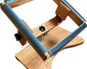STAINED Swivel Rug Hooking Lap Frame | 10x10 Inside Hooking Area