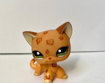 Hasbro Littlest Pet Shop 1997 1998 Orange Kitten Cat and Owl Bird Pet Pairs LPS