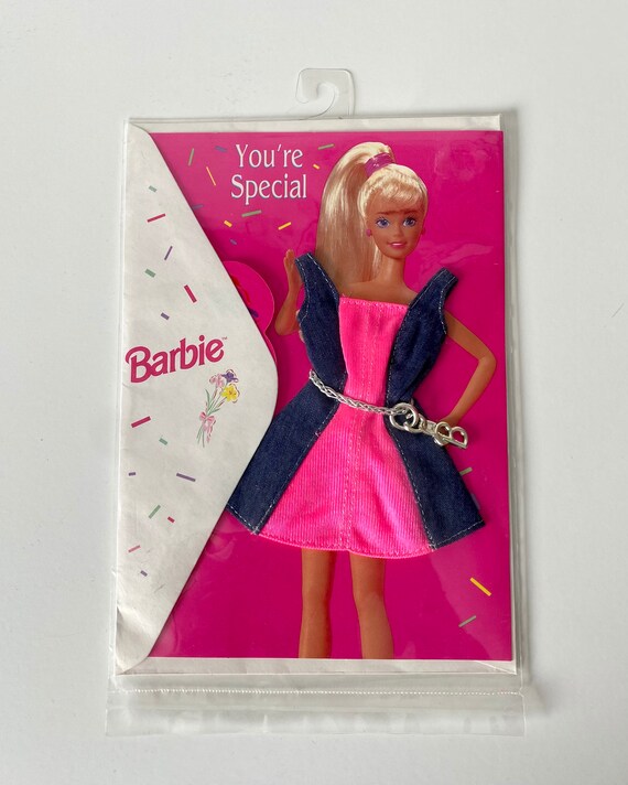 BARBIE Vintage Fashion Greeting Card Happy Holidays 1995 Mattel Scapbooking Arts  Crafts 