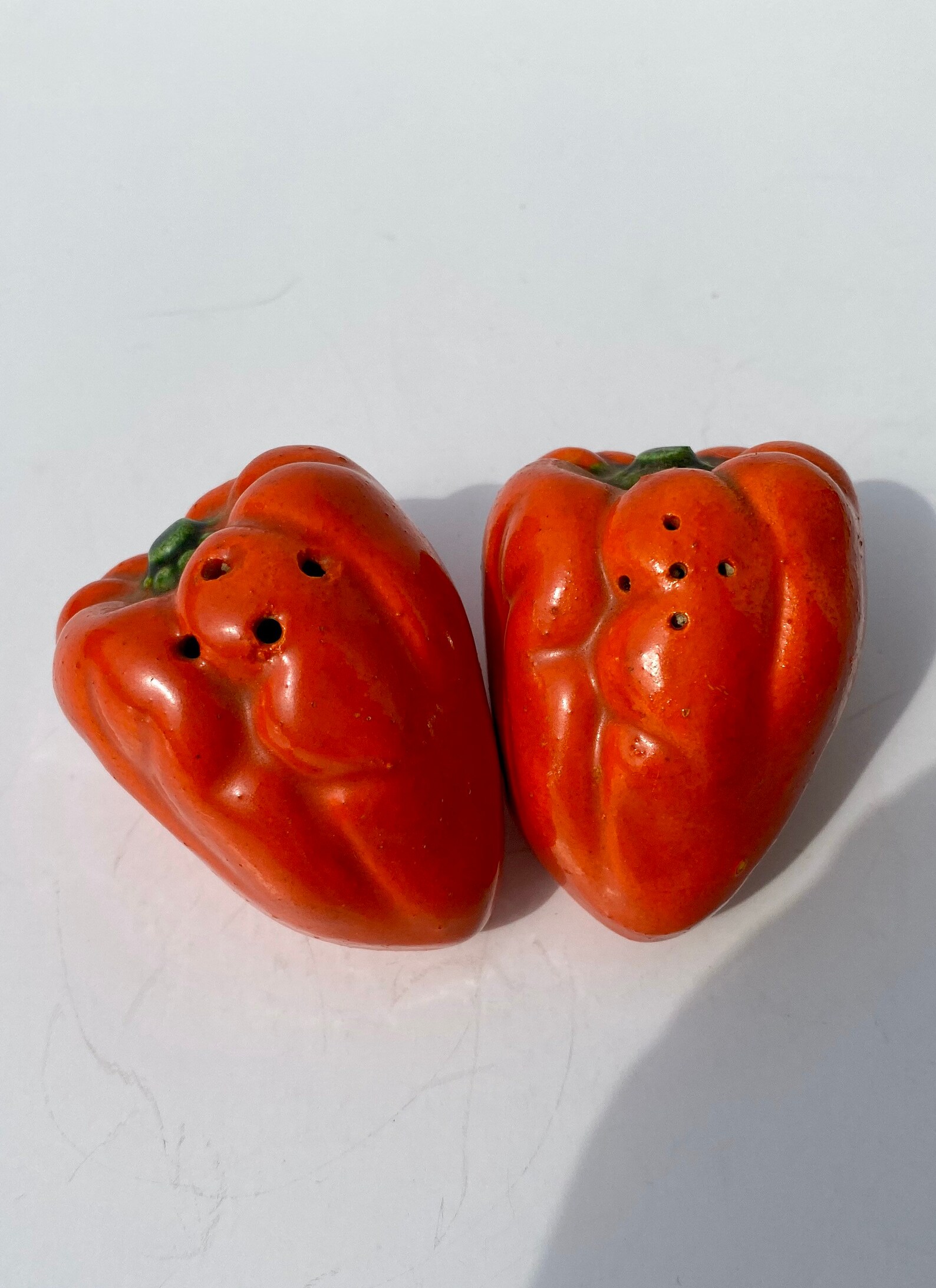 Vintage Red Bell Peppers Salt and Pepper Shakers Etsy